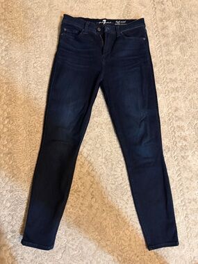 7 For All Mankind Dark Navy Skinny Jeans - Women